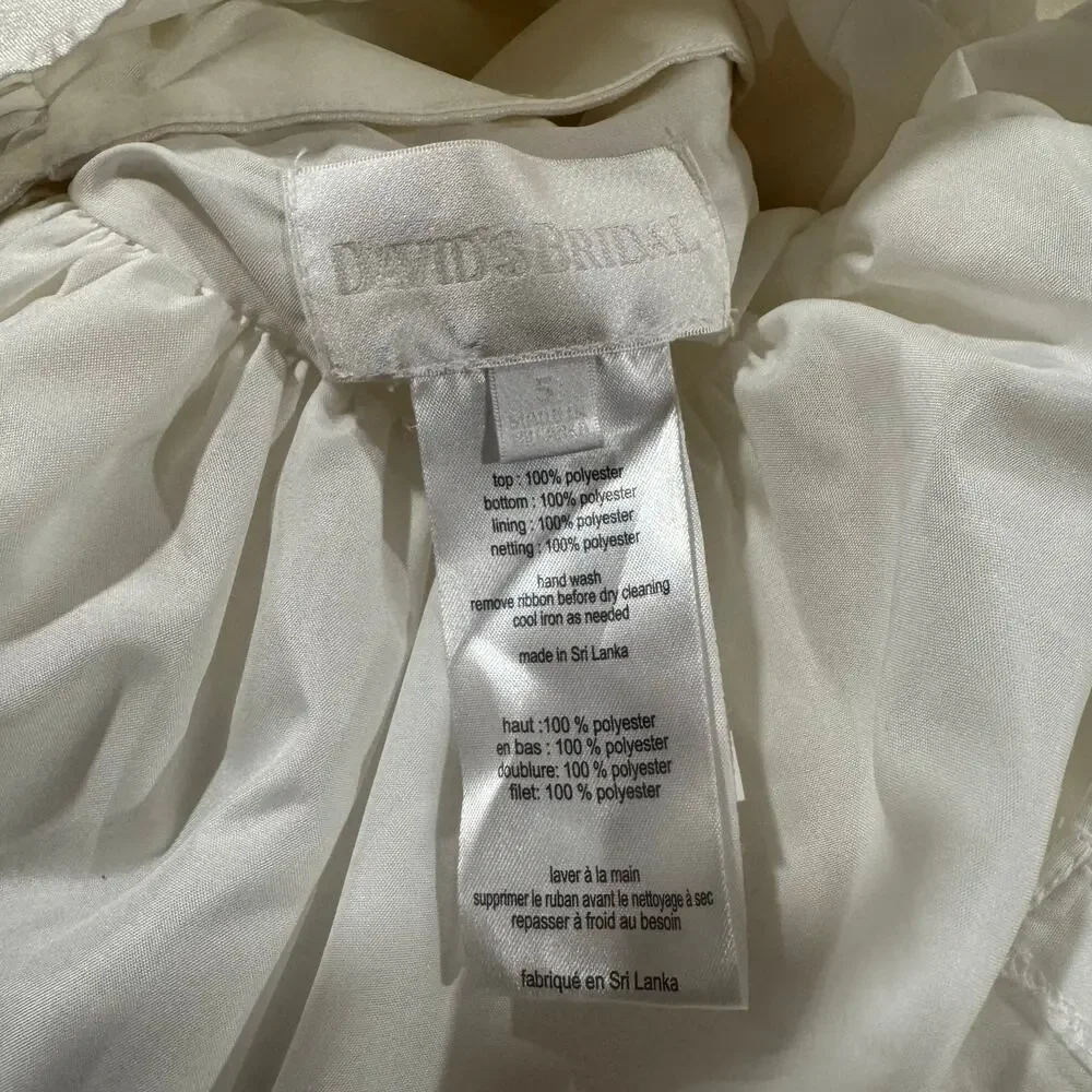 David's Bridal Toddler 5T White Flower Girl Dress - Picture 4 of 7